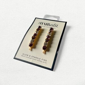 The Hair Edit Glow & Sparkle Pins Multi Colored Stone Bobby Pins